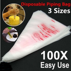 Plastic Disposable Piping Bags Cake Cream Decorating (Size:S/M/L)