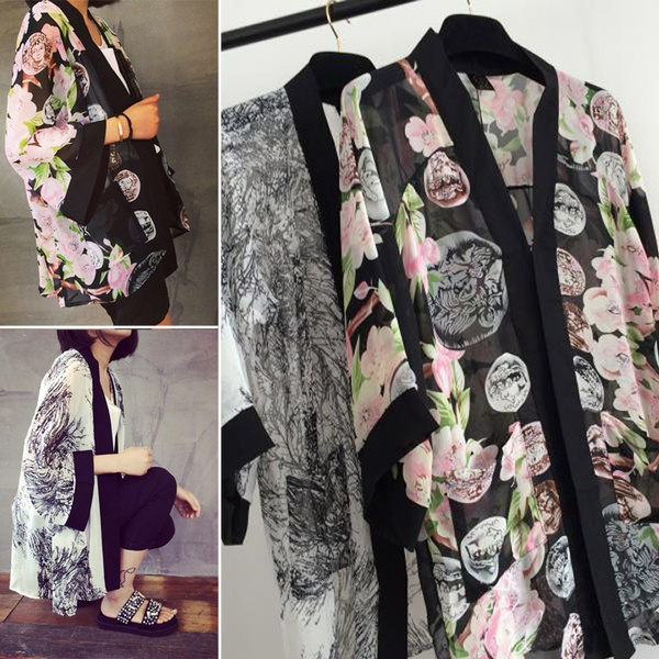 Femme Floral Vintage Shirts L Che Kimono Cardigan Chemise Tops Manteau Veste B98 D L Wish