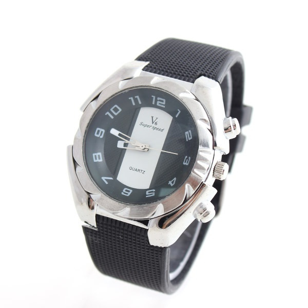 V6 cassa in acciaio orologio sportivo grande quadrante cinturino in gomma  analogici Orologi Top Casual orologi da polso al quarzo di qualita | Wish