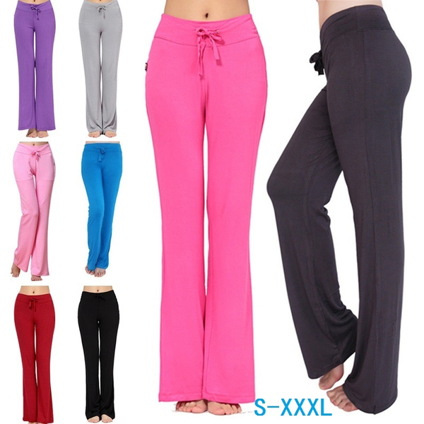 New Women Fashion Foldover Wide Leg Casual Yoga Pants Bottom | Wish