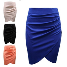 Women's Business Suit Pencil Skirt Summer OL Skirts For Women Knee Length Step Skirt