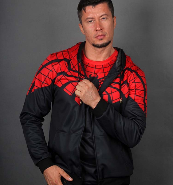 Super Hero Red Spiderman chaqueta doble capa Ultimate Spider-Man Amazing Spider-Man de manga larga chaqueta con capucha Traje de Spiderman para hombre abrigo casual | Wish