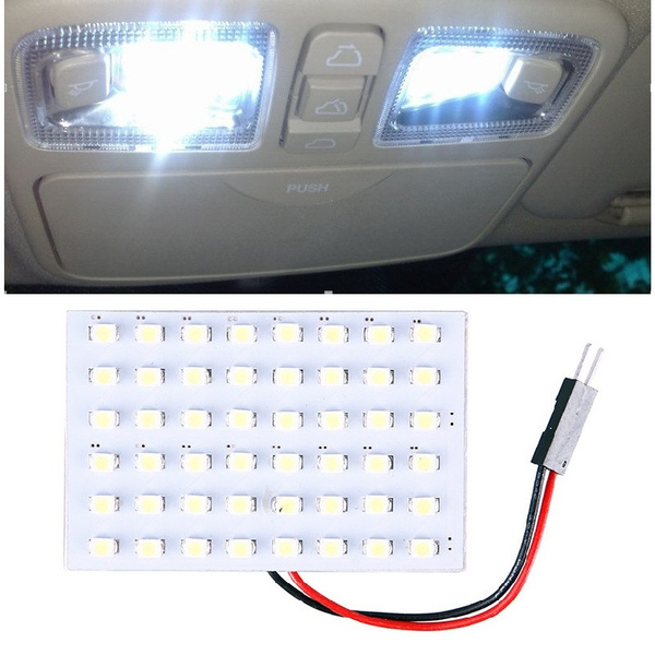 12V 48 SMD LED Panel Car Interior Light Bulb T10 Dome BA9S Adapter