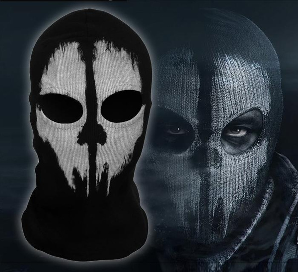 Cosplay COD Ghost Fabric Face Mask Helmet Outdoor Prop Wear Airsoft  Balaclava