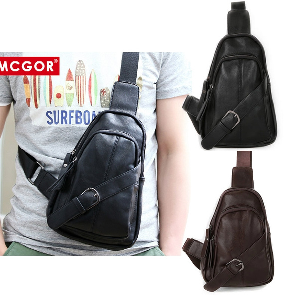 Backpack Triangle Leather, Sling Bag Large Capacity