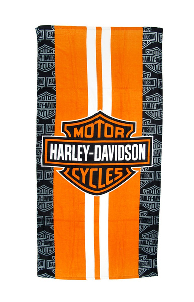 Harley Davidson Striped Emblem XL Beach Towel 
