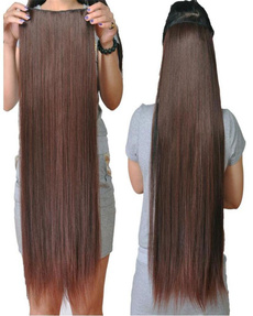 Women Long Straight Hair One Piece Clips in Hair Extensions Full Head Top