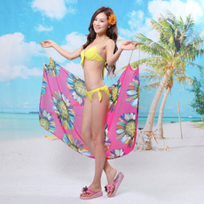 2017 New Deep V Wrap Chiffon Swimwear Bikini Cover Up Sarong Beach Dress Bathing Suit