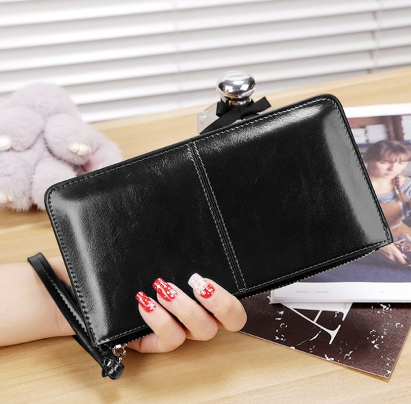 InterestPrint Cool Airplane Airliner Large Leather Trifold Multi Card Holder Wallet Clutch Long Purse for Women 