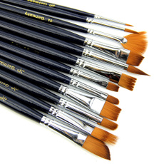 12pcs Nylon Hair Paint Brush Set Artist Watercolor Acrylic Oil Painting Supplies