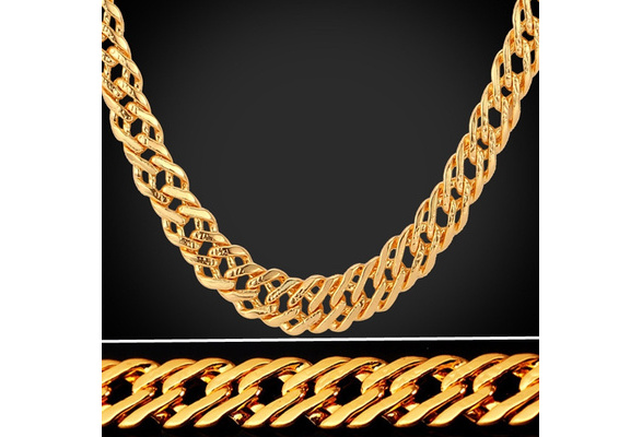 Mens Gold Chains 18K Stamp Men Jewelry 