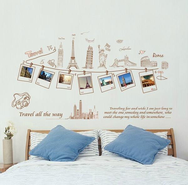 Travel European tour photos posted photo wall sticker wallpaper photo frame  wall stickers living room bedroom | Wish