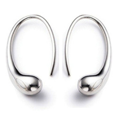 New Fashion Jewelry teardrop hook silver plated hoop earrings Hot Sale
