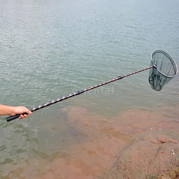 Fish & Aquatic Pets 180cm Retractable Telescoping Aluminum Alloy Pole  Foldable Fishing Brail Landing Net Tackle Fishing gear H12290|26201