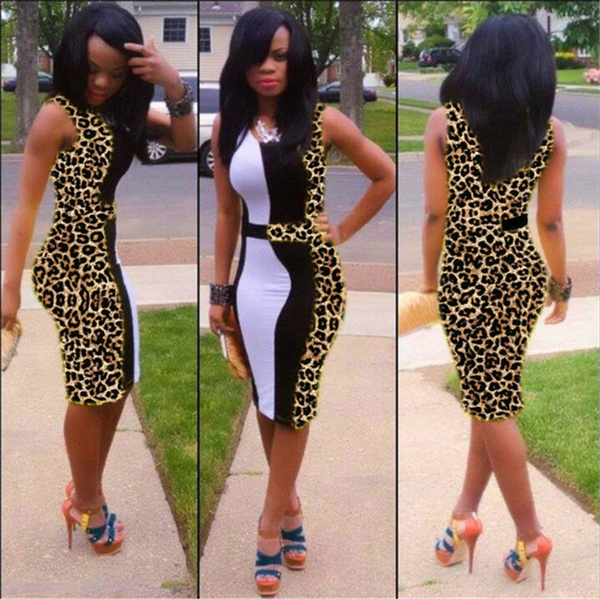 leopard print party dress