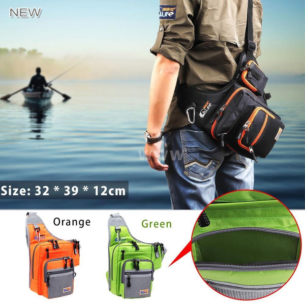 32*39*12CM iLure Fishing Bag Multi-Purpose Waterproof Canvas Fishing Reel Lure  Tackle Bag Fishing Gear Sports & Outdoors