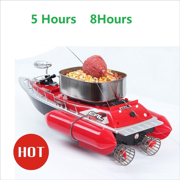 5Hours 8 Hours Mini RC Bait Fishing Boat 200M Remote Fish Finder Boat  Fishing Green and Red