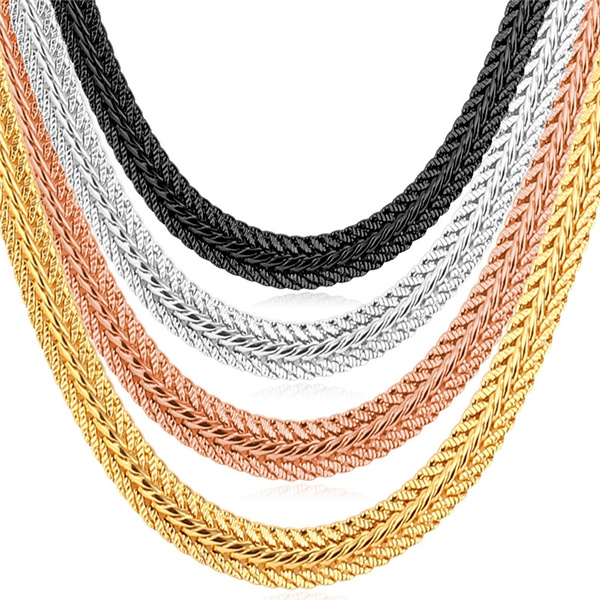 Men's Classic Thick Foxtail Chains 18K 