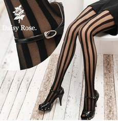 NEW  Fashion Sexy Black Stripes Pattern Stockings Tights Pantyhose
