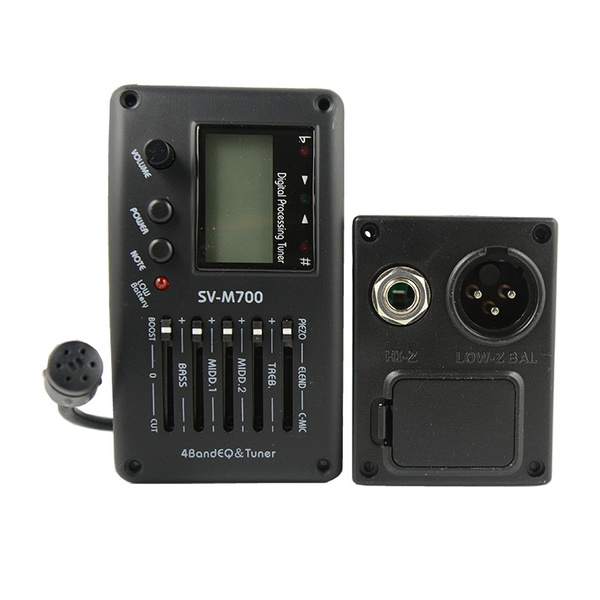 Acoustic Guitar Preamp EQ Tuner + Piezo Pickup SVM700 + Microphone Dual Pickup Guitar EQ Preamp