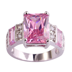 emeraldcutring, pink, pinktopazring, Jewelry