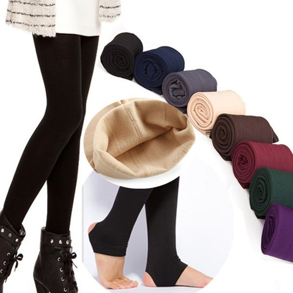 Brushed Lining Fleece Thick Tights Yoga 
