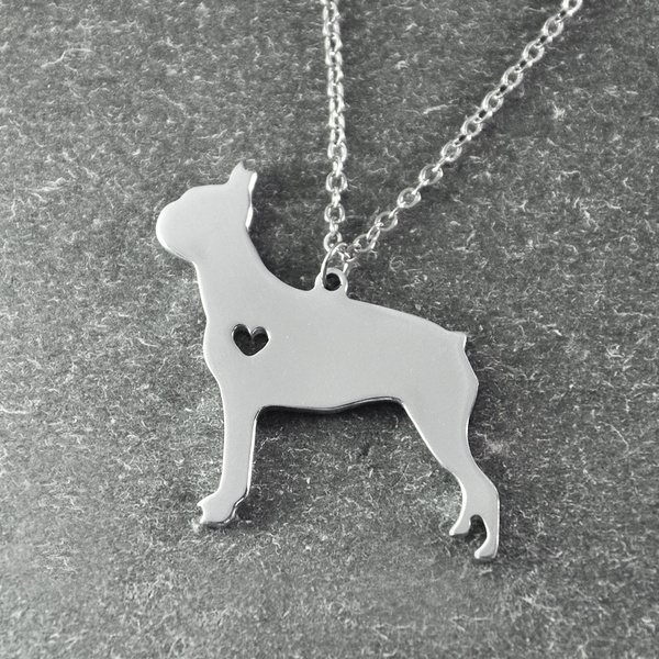 Boston Terrier Mama Circle Necklace Stainless Steel or 18k Gold 18-22