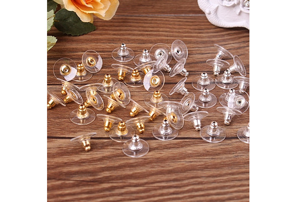 50Pcs Silver Earnuts Earring Backs Stoppers Findings