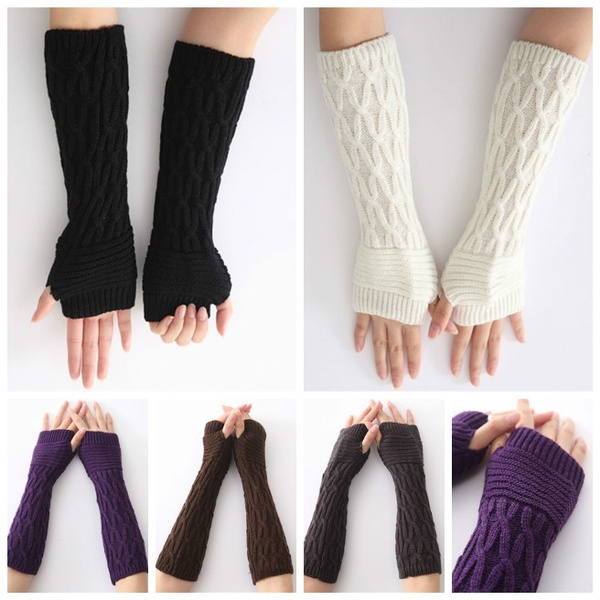 Arm Warmers New Women's Autumn Fashion knitted Ankle long Arm Warmer ...
