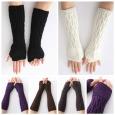 Arm Warmers New Women's Autumn Fashion knitted Ankle long Arm Warmer wool fingerless glove Half Sleeves