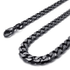 Jonline24h Mens Stainless Steel Necklace Chain 18-28" inches, Black, 6.5mm