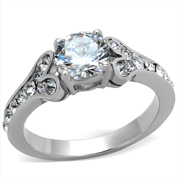 Cubic Zirconia, Steel, Stainless Steel, wedding ring