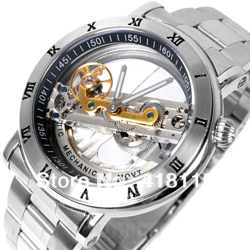 Ik automatic mechanical watch dial hollow skeleton on sale mens waterproof watches