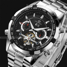 Men Mechanical Automatic Tourbillon Sports Wristwatches Full Steel Military Casual Watches with Gift Box