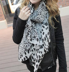 Women Lady Neck Scarf Shawl Wrap Scarves Stylish Soft Silk Chiffon Voile Leopard Fashion