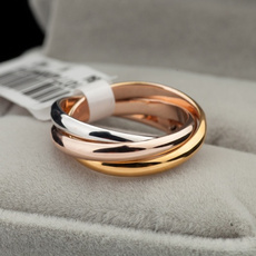Couple Rings, goldplated, Rose, Gifts