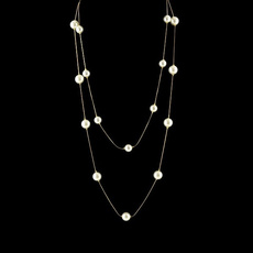 goldchainpearlnecklace, Fashion, doublelayersnecklace, pearljewelrydesign