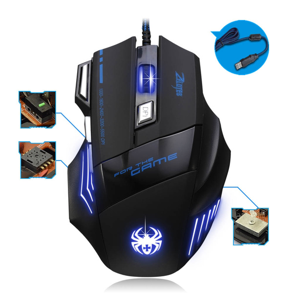 LED Optical 5500 DPI 7 Button USB Wired Gaming Mouse Mice For Pro PC Lab 