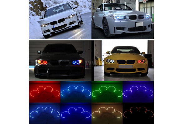 4*131MM 33 SMD5050 LED Angel Eyes Kit Xenon Headlight RGB Multi-color Light  for BMW E36 E38 E39 E46 3 5 7 Series K1291, 24701