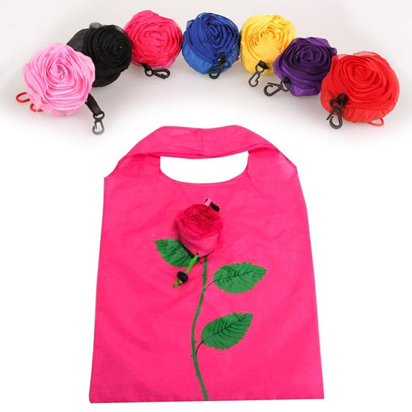 1PC Hot Chic Rose Flowers Reusable Folding Shopping Bag Travel Grocery