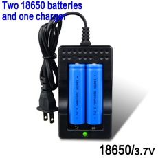 One Battery Charger  + 2 Pcs 18650  3800mah 3.7V Rechargeable Li-Ion  Batteries  For Flashlight Torch Light  And  Laser Pointer【Size 1 = US Plug】 【Size 2 = EU Plug】