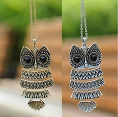 Owl, Fashion, Chain, vintagesilver