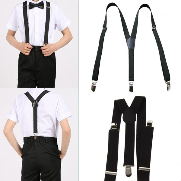 Unisex Clip-on Braces Elastic Suspender Y back Suspenders 