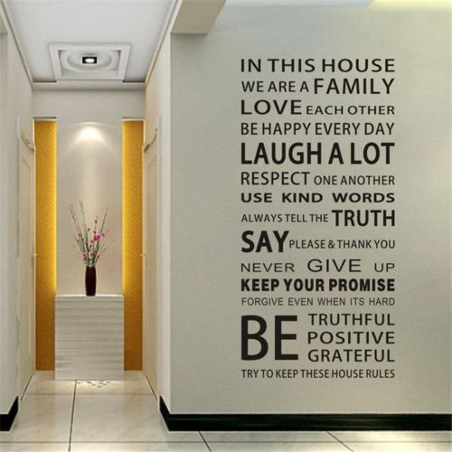 Family Rules Be Thankful Vinyl Decal Wall Stickers Words Lettering Home Decor