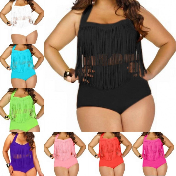 plus size fringe bikini