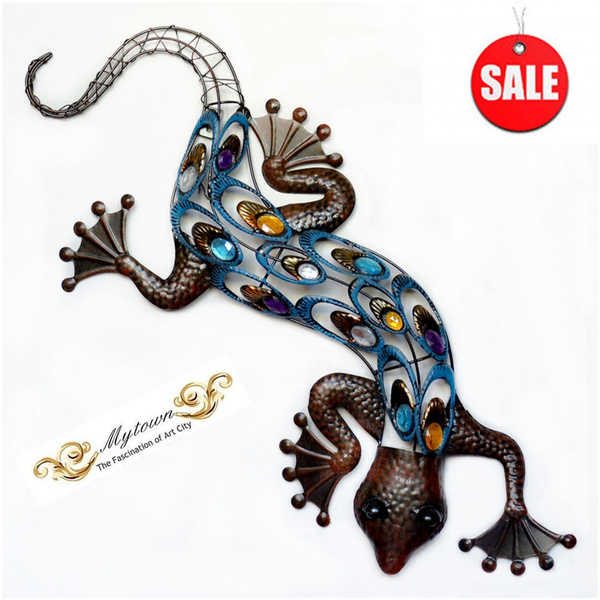 Metal Gecko Wall Art Garden Lizard Sculpture Decor 65cm Wish Metal Gecko Wall Art Garden Lizard, Outdoor Metal Gecko Wall Art