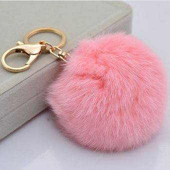 Wish Faux Rabbit Fur Ball Keychain