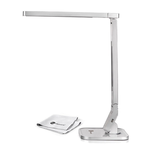 Taotronics Tt Dl07 Dimmable Eye Care Led Desk Lamp Silver 4 Lighting Modes Reading Studying Relaxation Bedtime 5 Level Dimmer Touch Sensitive Control Panel 1 Hour Auto Timer 5v 2a Usb Charging Port Mobile Device Charger Wish Tt Dl07 Dimmable Eye Care Led Desk Lamp, Taotronics Led Desk Lamp Usb Charging Touch Sensitive Dimmer