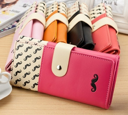 New women wallet High quality smooth PU leather mustache woman purse clutch wallets lady coin purse cards holder SV003811 Bag