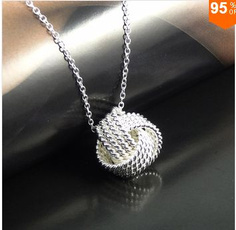 925 silver,Rose gold Women Pendant collares Rose Ball Slide Fashion Gold Chain necklaces accessories jewerly